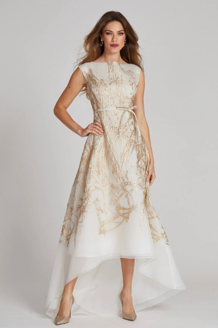 Metallic Organza Jacquard A Line Dress The Dressing Room