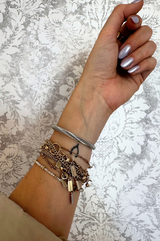 Two-Tone Cable Hook Bracelet
