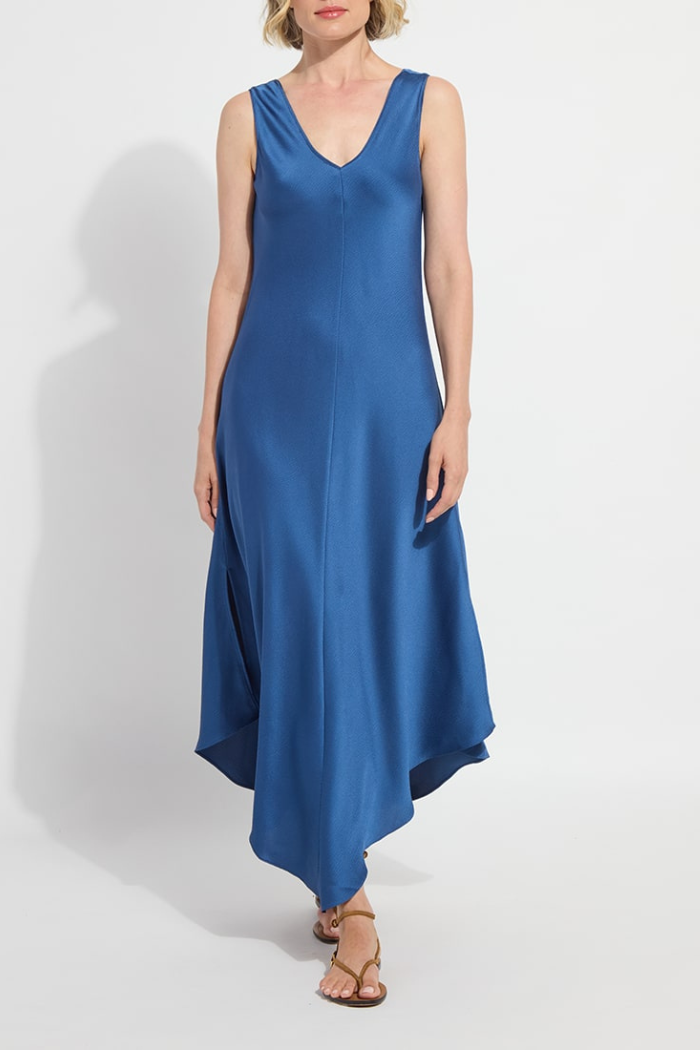 Sakura Bias Handkerchief Dress | Palermo Blue