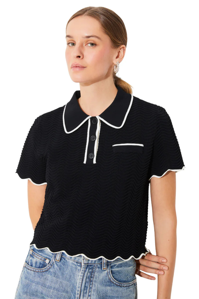 Pikil Knitted Polo Top – The Dressing Room Pikil Knitted Polo Top – The Dressing Room