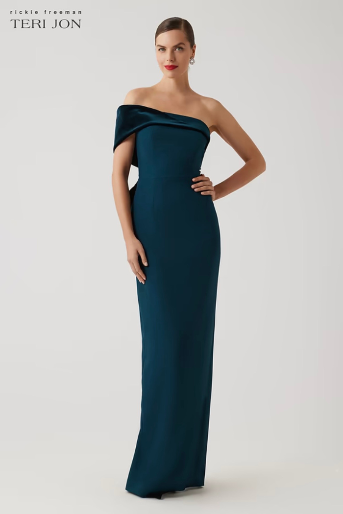 teri jon gowns & formal dresses 257059 turtleneck Turn heads in this Rental type:4 days Dresses | Olive Green