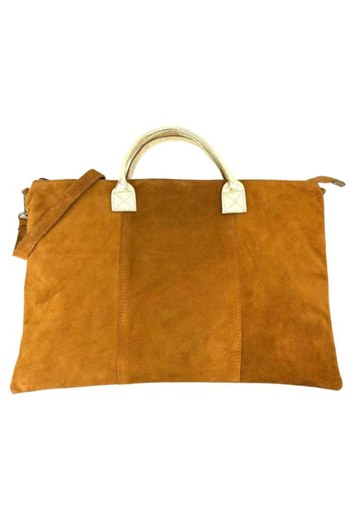 Camel/Gold Italian Suede Tote Bag