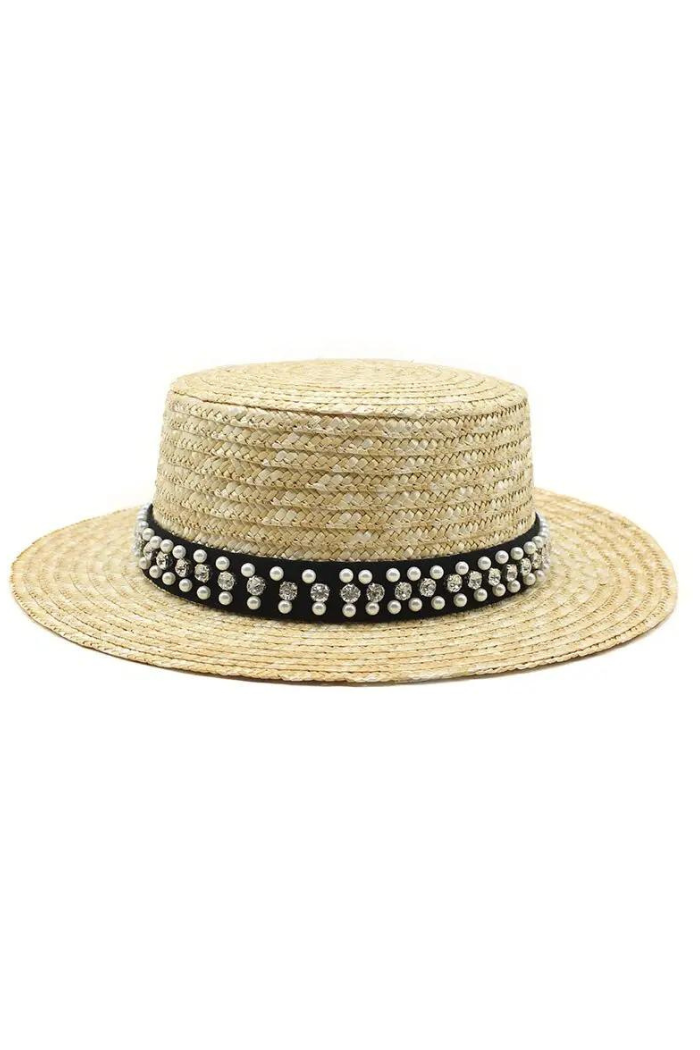 Pearl/Rhinestone Panama Hat