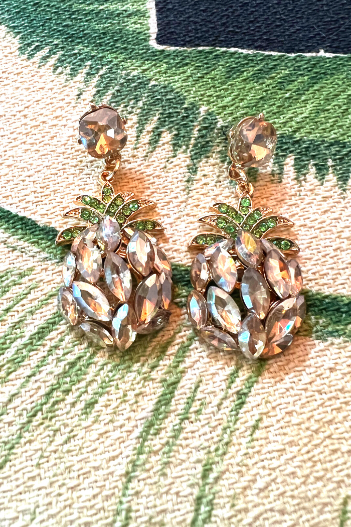 Beautiful Rhinestone Pineapple Earrings
