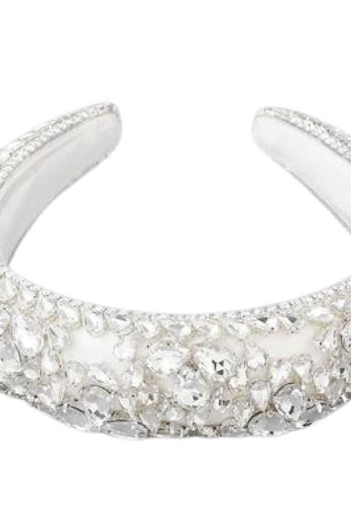 A BRIDAL/WEDDING HEADBAND Encrusted With Crystals and Pearl