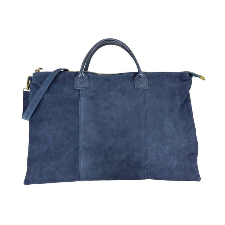Blue Italian Suede Tote Bag