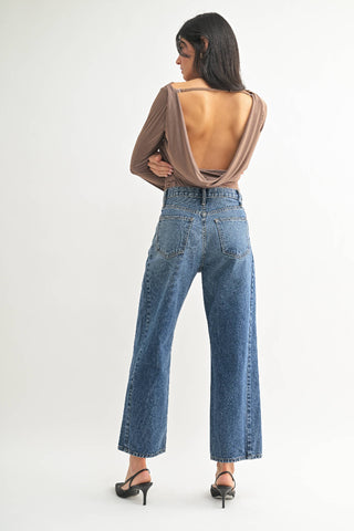 Just Black Barrel Jean Twist - Dark Denim BP471N