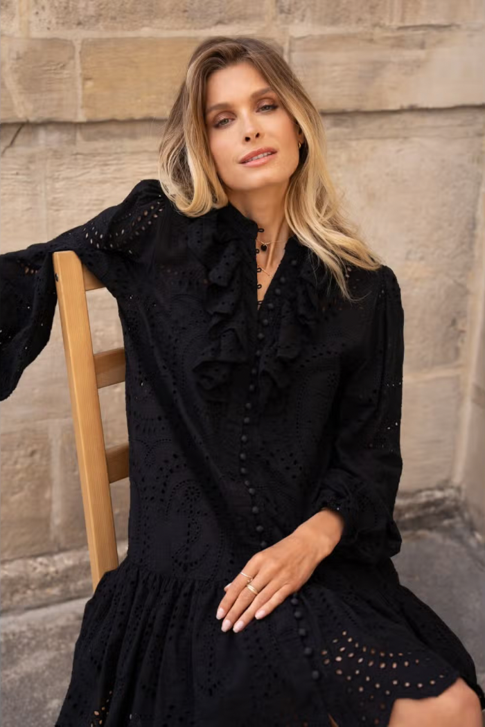 Embroidered Cotton Lace Dress