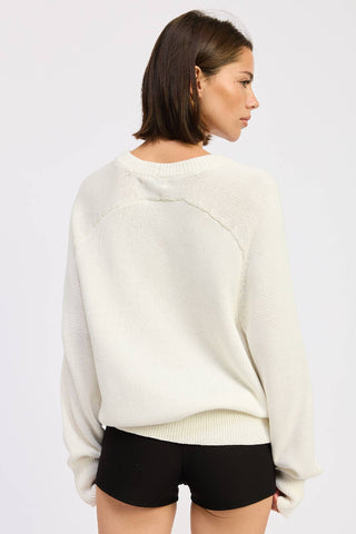 Long Sleeve Knitted Graphic Sardine Sweater IPJ3766T
