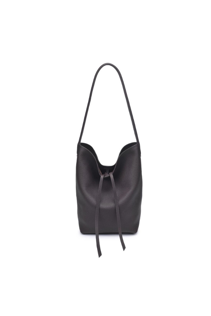 Odette Genuine Leather Bucket Bag - Rich Chocolate Brown