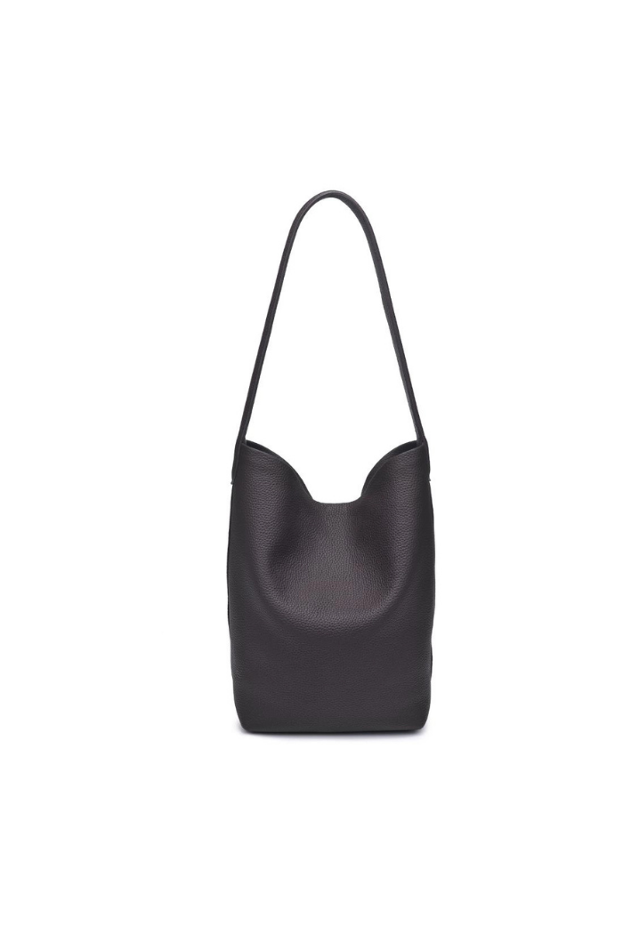 Odette Genuine Leather Bucket Bag - Rich Chocolate Brown