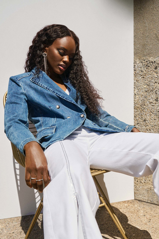 Ribkoff 251962 Stretch Denim Double-Breasted Blazer