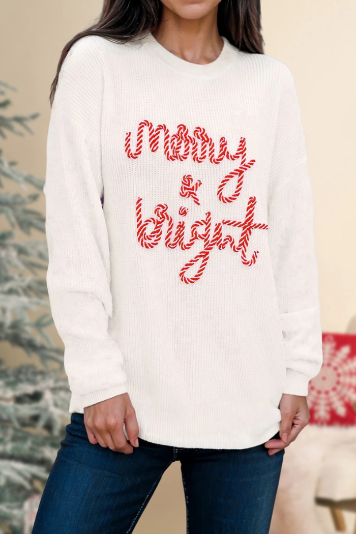 Merry & Bright Christmas Graphic Sweater