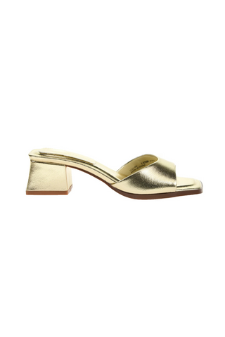 Chinese Laundry Liinda Block Heel Slide Sandal Gold