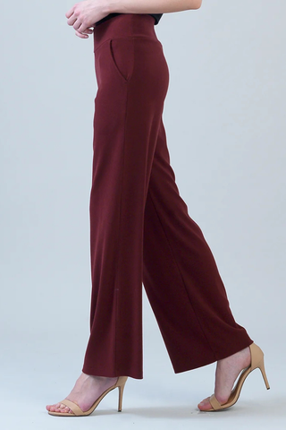 Lounge Knit - Wide Leg Pocket Pant - Burgundy Clara Sunwoo PT21W1
