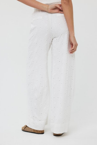 EsQualo Embroidered Flower Trousers