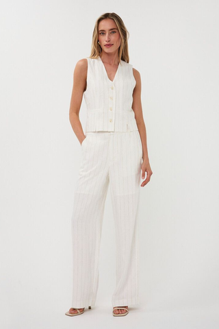 EsQualo Linen Striped Vest HS2617202