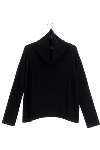 Lounge Knit - Tipped Hem Sweater - Black Clara Sunwoo T92NW