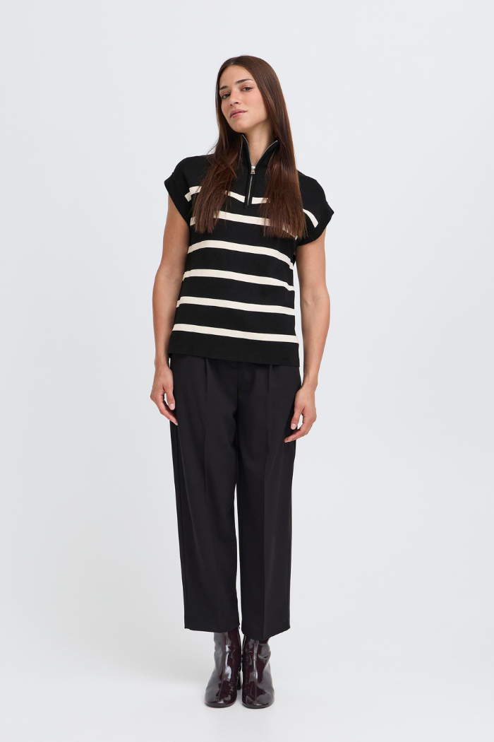 BYMmorla Zipper Vest - Black Mix 20817153-200453