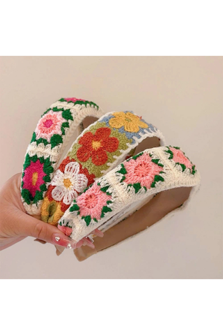 Dipped Shop Flower Knit Wide Headband