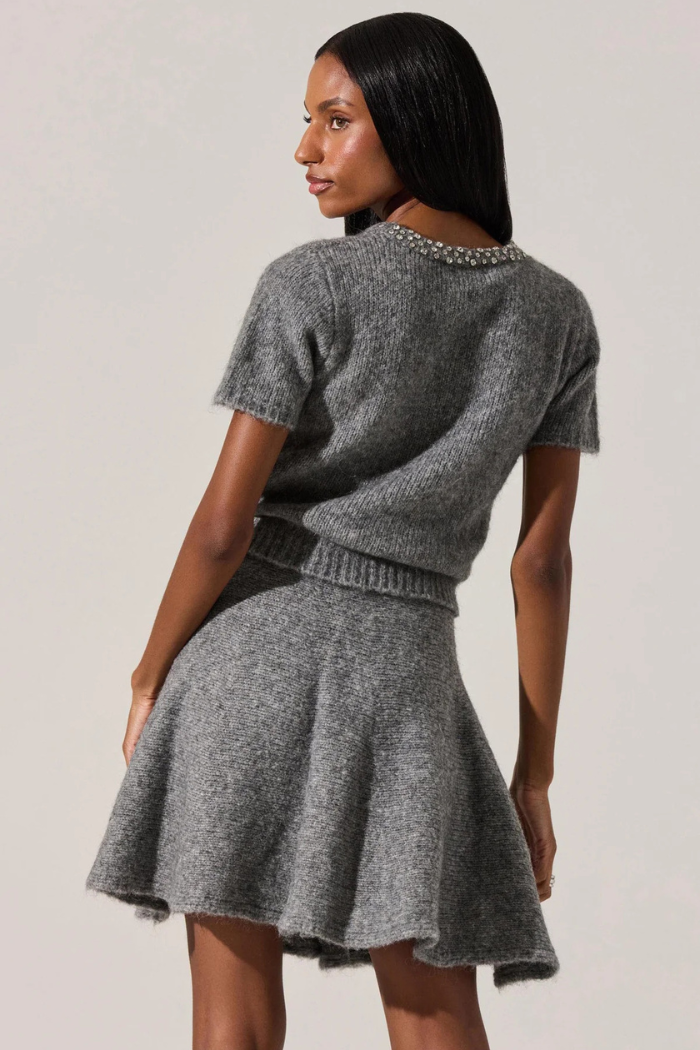 ASTR Malvie Embellished Crewneck Sweater ACT19055