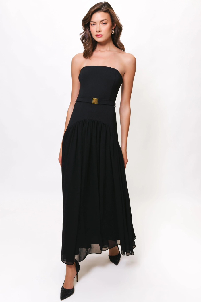 Hutch Women's Carmel Strapless Belted Midi-Dress - Black - Size 0 Hutch Women's Carmel Strapless Belted Midi-Dress - Black - Size 0