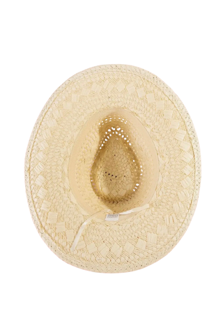 Basket Weave Straw Cowboy Hat Anarchy Street CAP00860-NM Beige