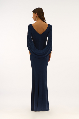 Signature | Lurex Knit Draped Trumpet Gown Ribkoff 251703