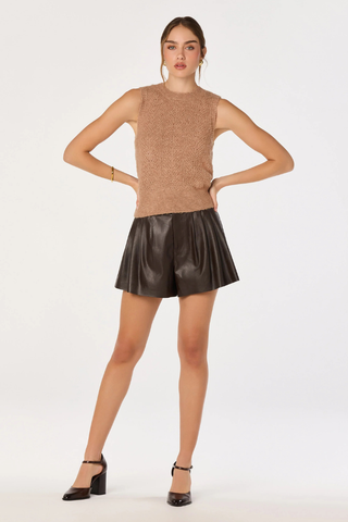 ASTR Pernille Cable Knit Sweater Vest ACT19040 Camel