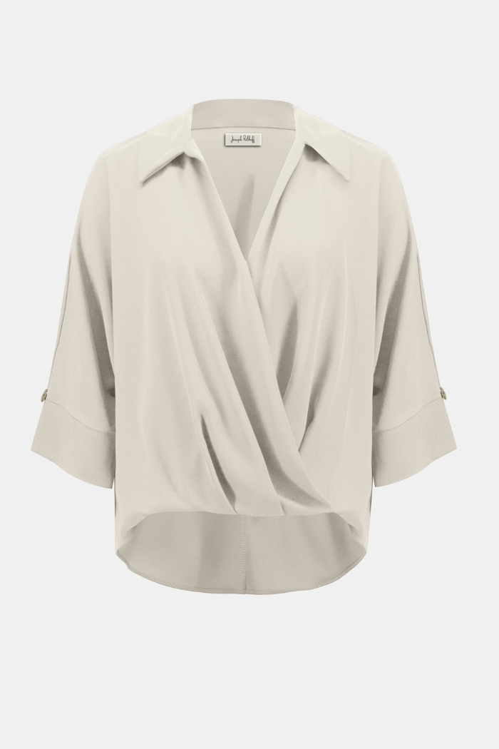 Ribkoff Woven Twill Boxy Wrap Top 254031