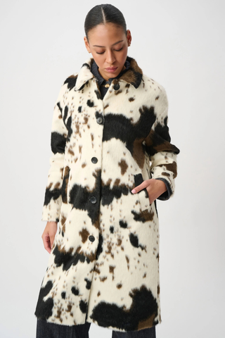 Ribkoff 264944 Faux Fur Cow Print Coat 