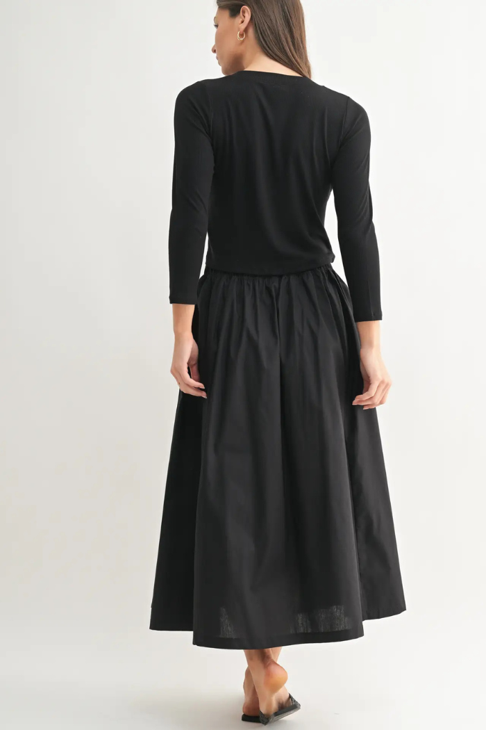Mono B Spring Breeze Cardigan & Skirt Set - Black