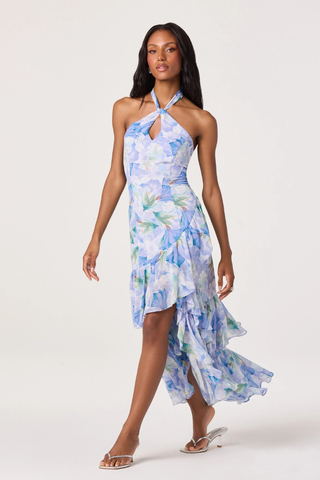ASTR Bethina Floral Halter High-Low Dress ACDR 103375