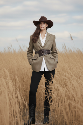 Most Wanted Asymmetrical Waist Cinching Belt with Polished Signature Hardware - Brown
