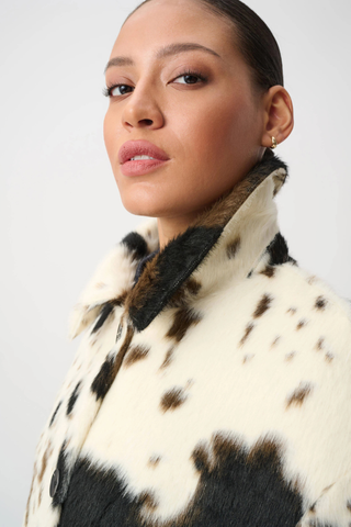 Ribkoff 264944 Faux Fur Cow Print Coat 
