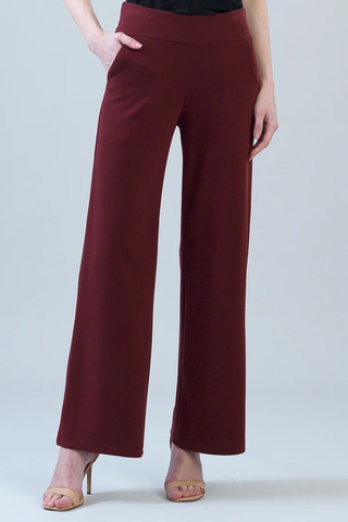 Lounge Knit - Wide Leg Pocket Pant - Burgundy Clara Sunwoo PT21W1