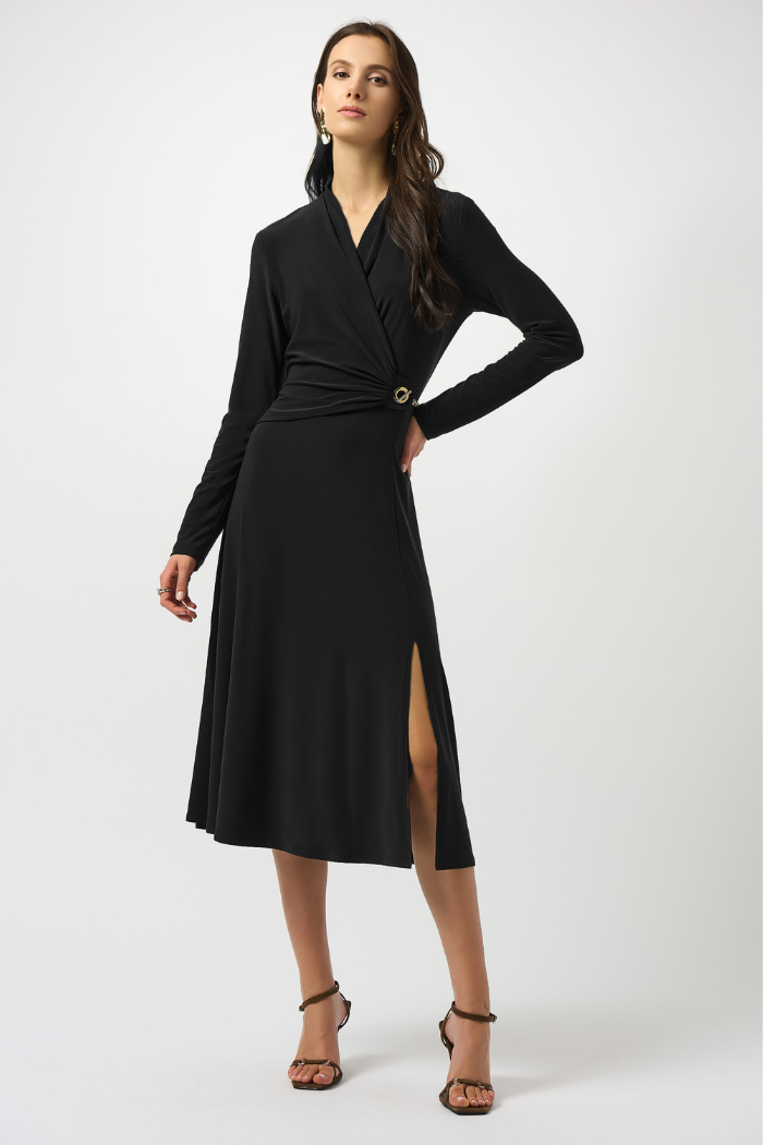 Silky Knit Fit and Flare Wrap Dress The Dressing Room Silky Knit Fit and Flare Wrap Dress The Dressing Room