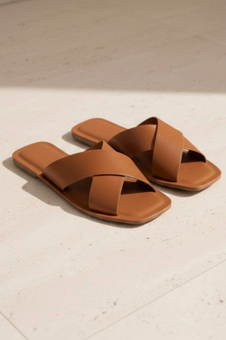Leather Cross Strap Slide Sandals Anarchy Street BETTA-1_2