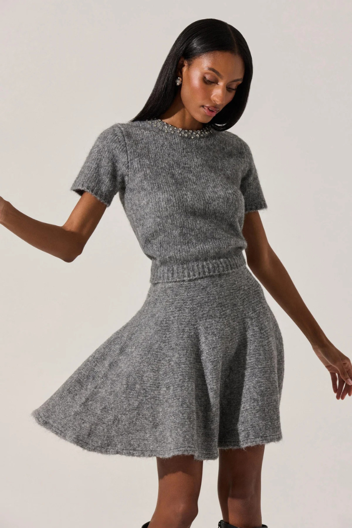 ASTR Malvie Embellished Crewneck Sweater ACT19055