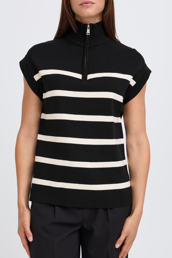 BYMmorla Zipper Vest - Black Mix 20817153-200453