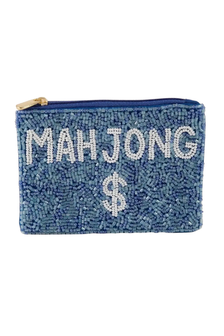 Blue Mahjong Money Seed Beaded Coin Purse Anarchy Street HD00783