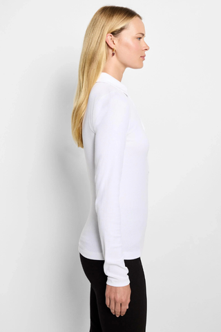 Perfect Knit Rib Polo - Paper White