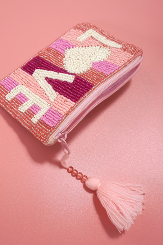 Josslyn Valentine's Day Love Seed Bead Rainbow Coin Purse