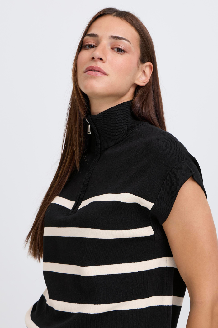 BYMmorla Zipper Vest - Black Mix 20817153-200453