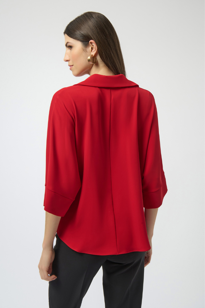 Ribkoff Woven Twill Boxy Wrap Top 254031