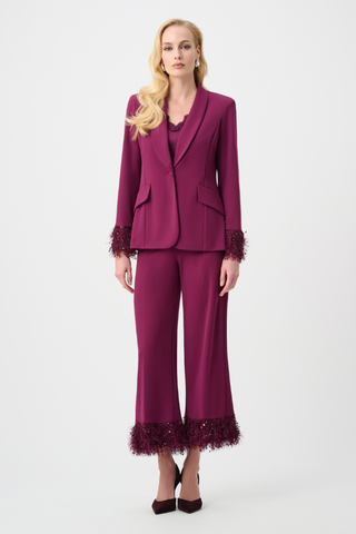 Scuba Crepe Fitted Blazer With Fringe Ribkoff 263714
