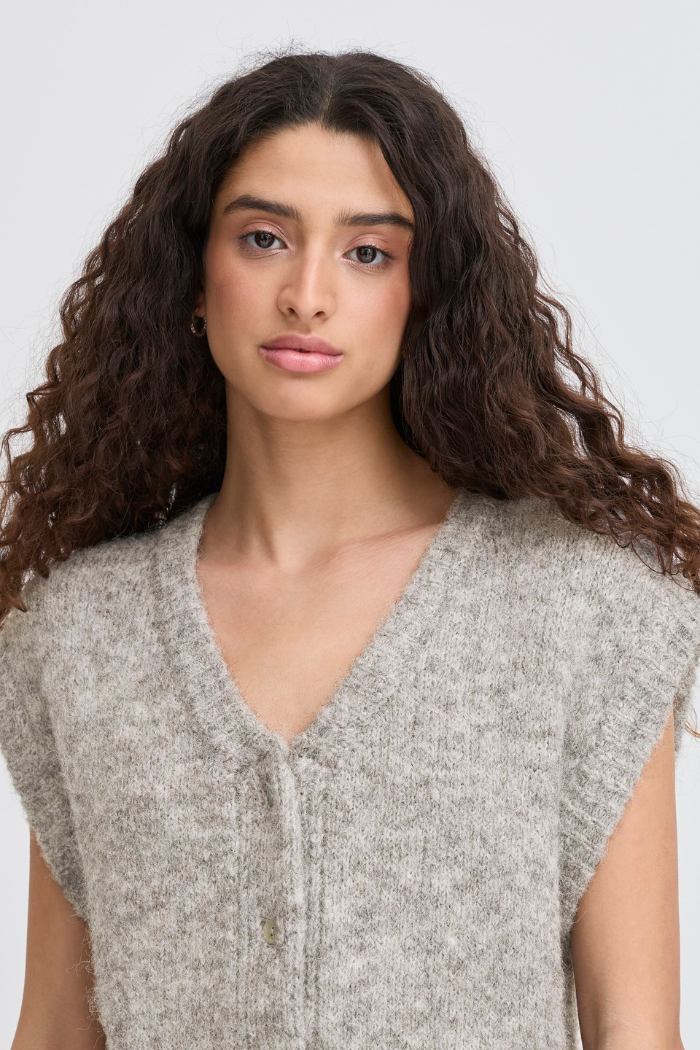 ICHI IHBelablue Button Front Sweater Vest 20124197
