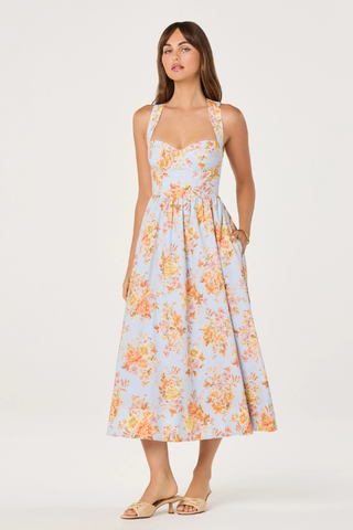 ASTR Beryl Garden Floral Midi Dress ACDR103439