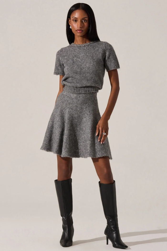 ASTR Malvie Embellished Crewneck Sweater ACT19055