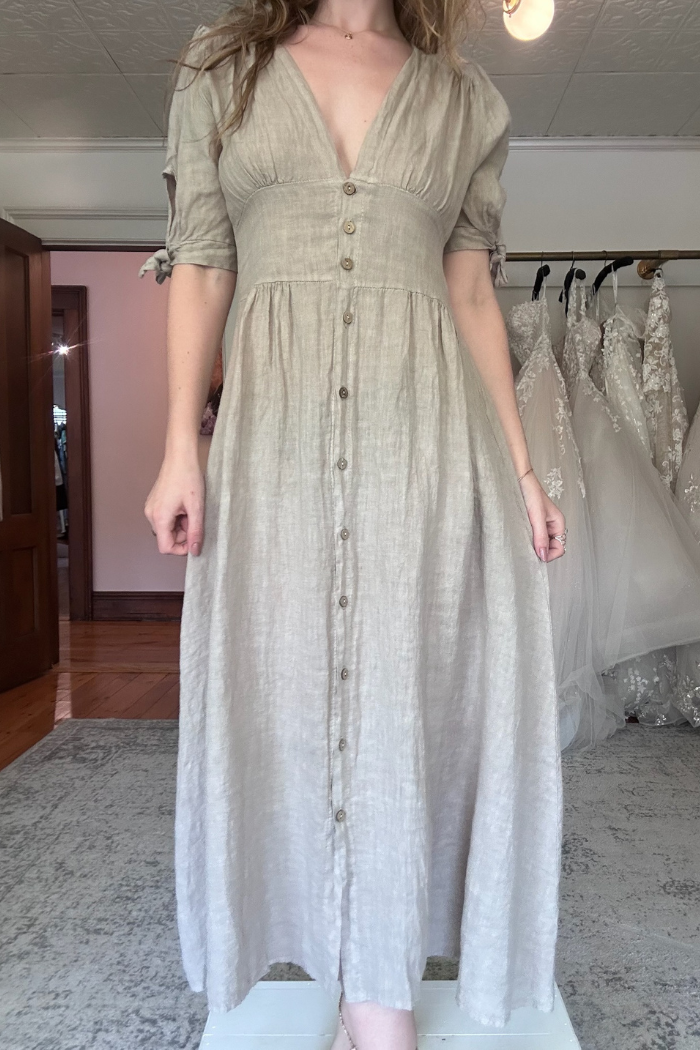 Scandal Italy March Maxi Dress Beige